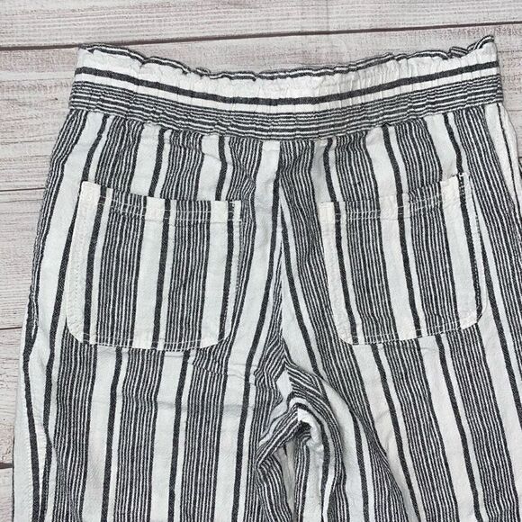 Jolt paper bag striped high waist pants w/tie belt & front pockets sz M women - Picture 7 of 9
